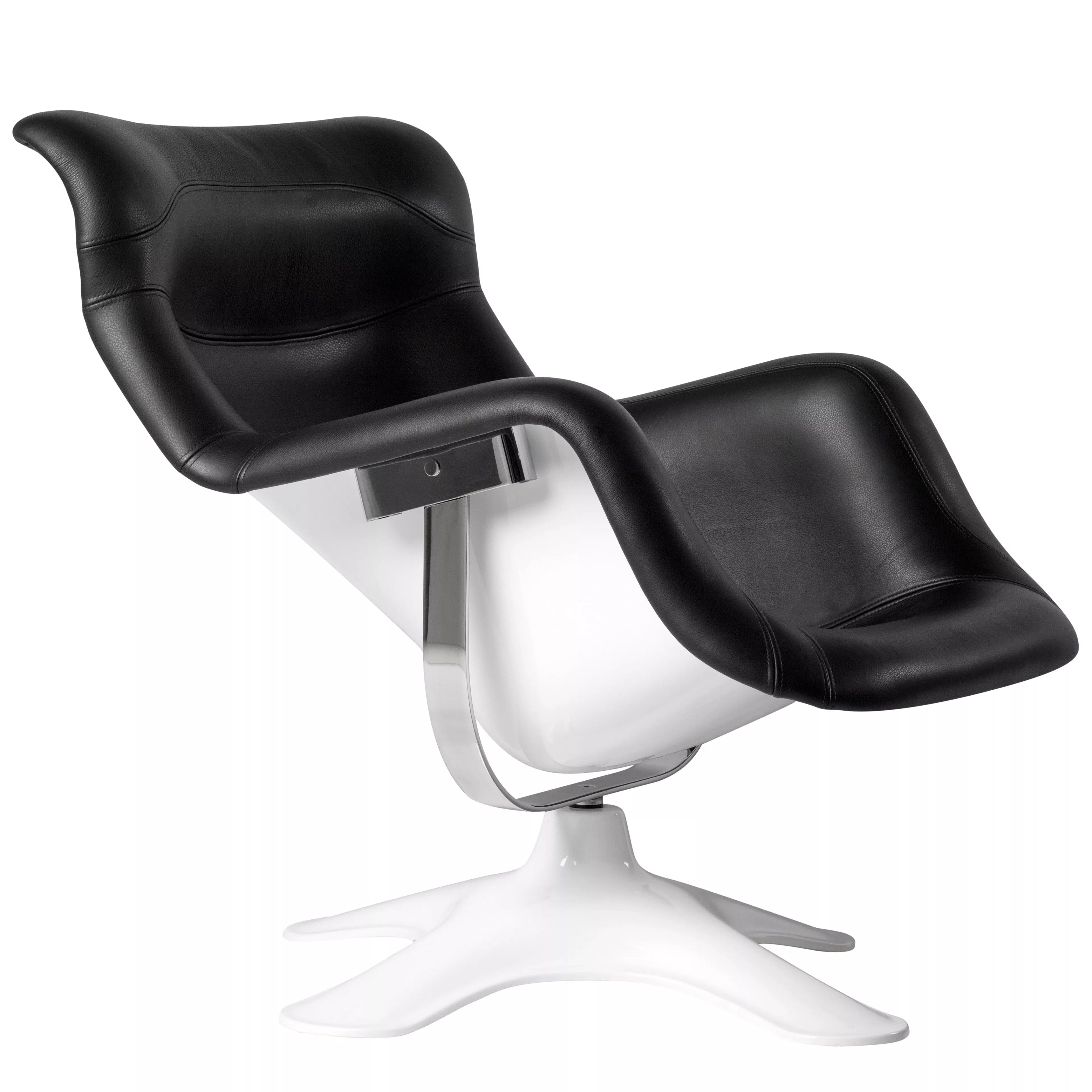 Karuselli Lounge Chair black leather WEB 1977277
