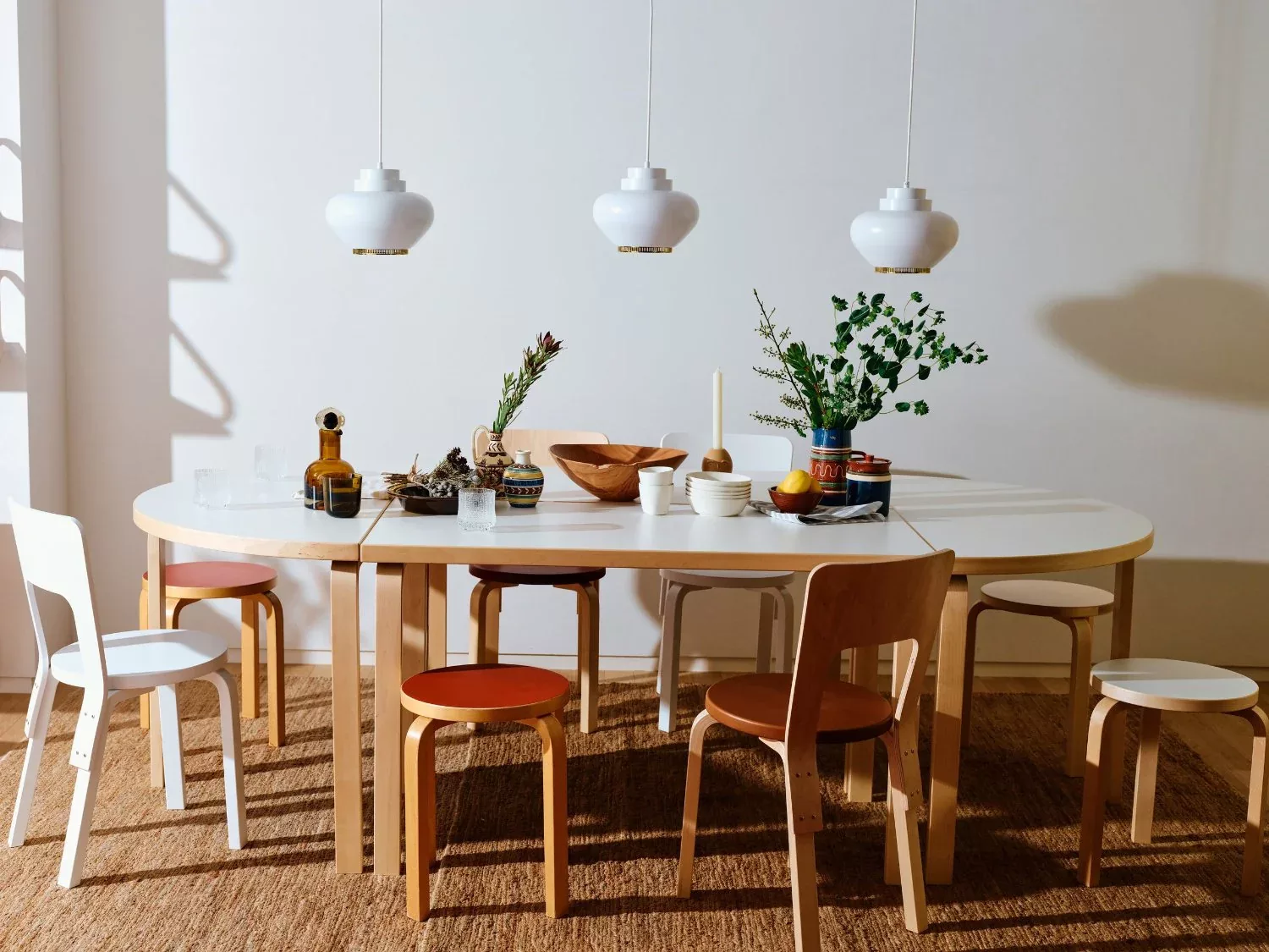 Aalto Table Square 84 Aalto Table Half Round 95 Chair 66 Stool 60 Pendant A333 web 1440x 2x progressive