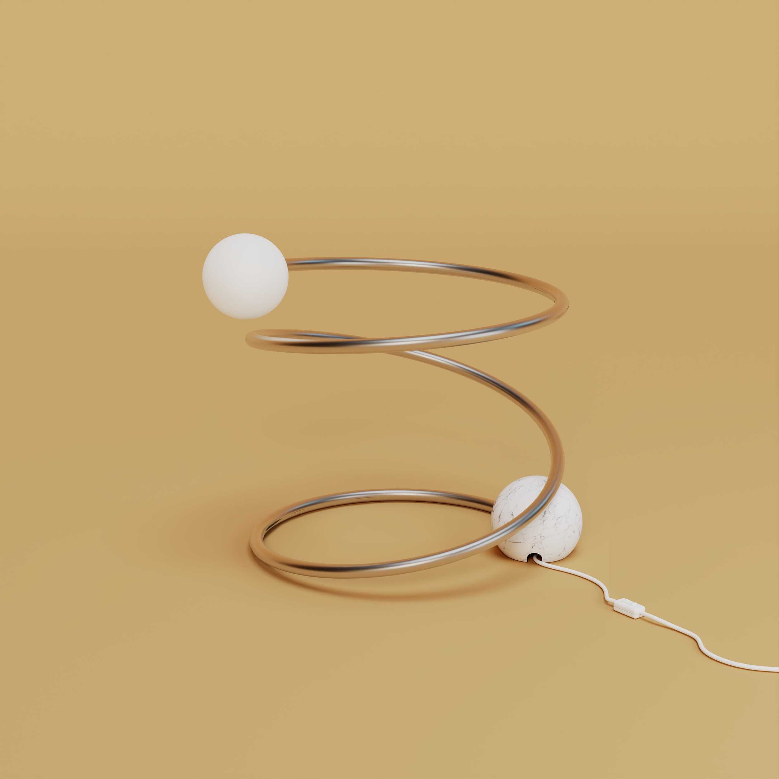 Areti desk lamp spiral 523 OL carrara nickel