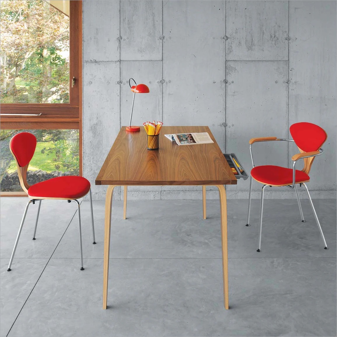 Cstka16u s cherner metal base arms redgum sa0821 orange side view detail 1160px 54376007 d119 498f a251 61546693a8de