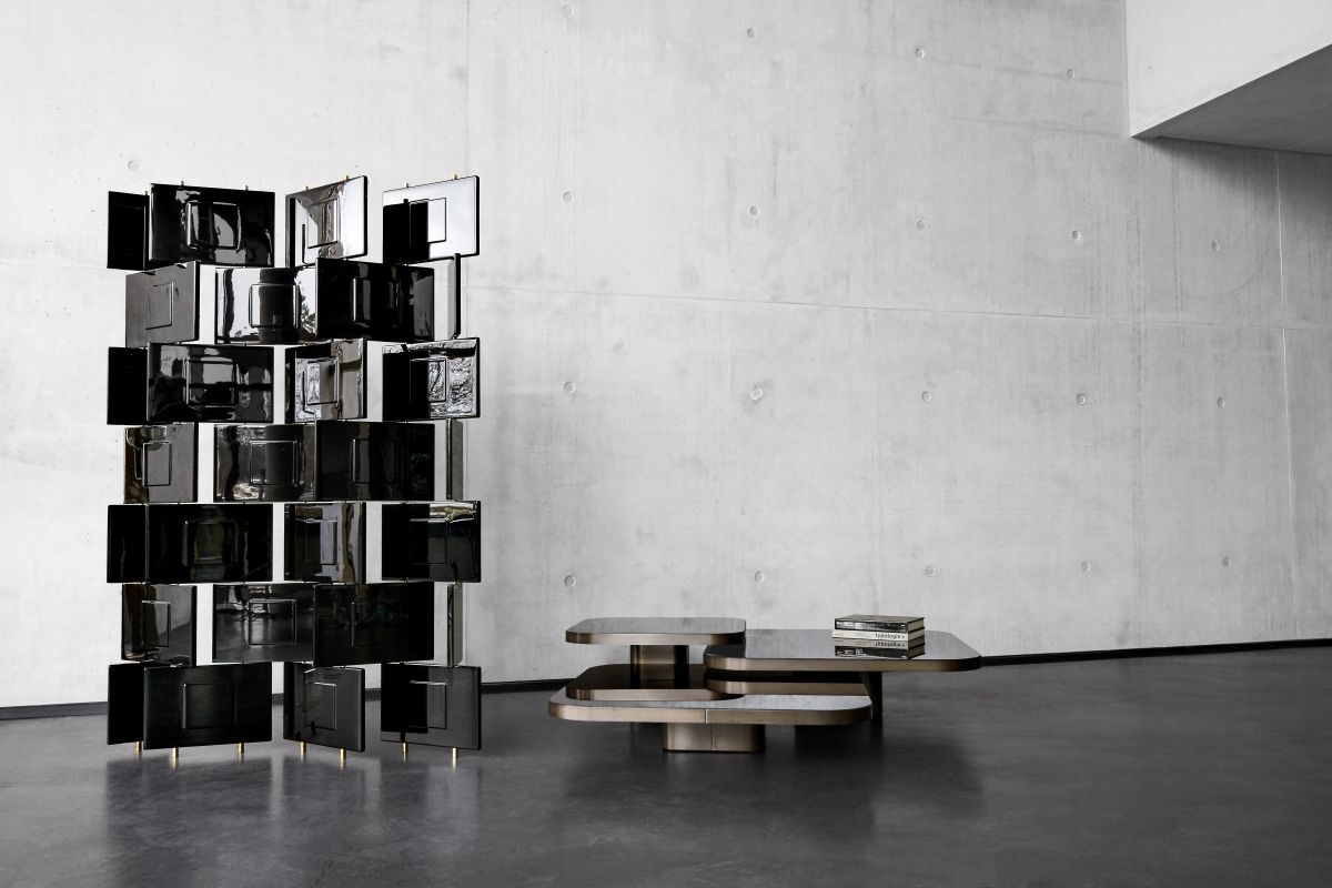 Classi Con brick screen bow coffee table photo holzer