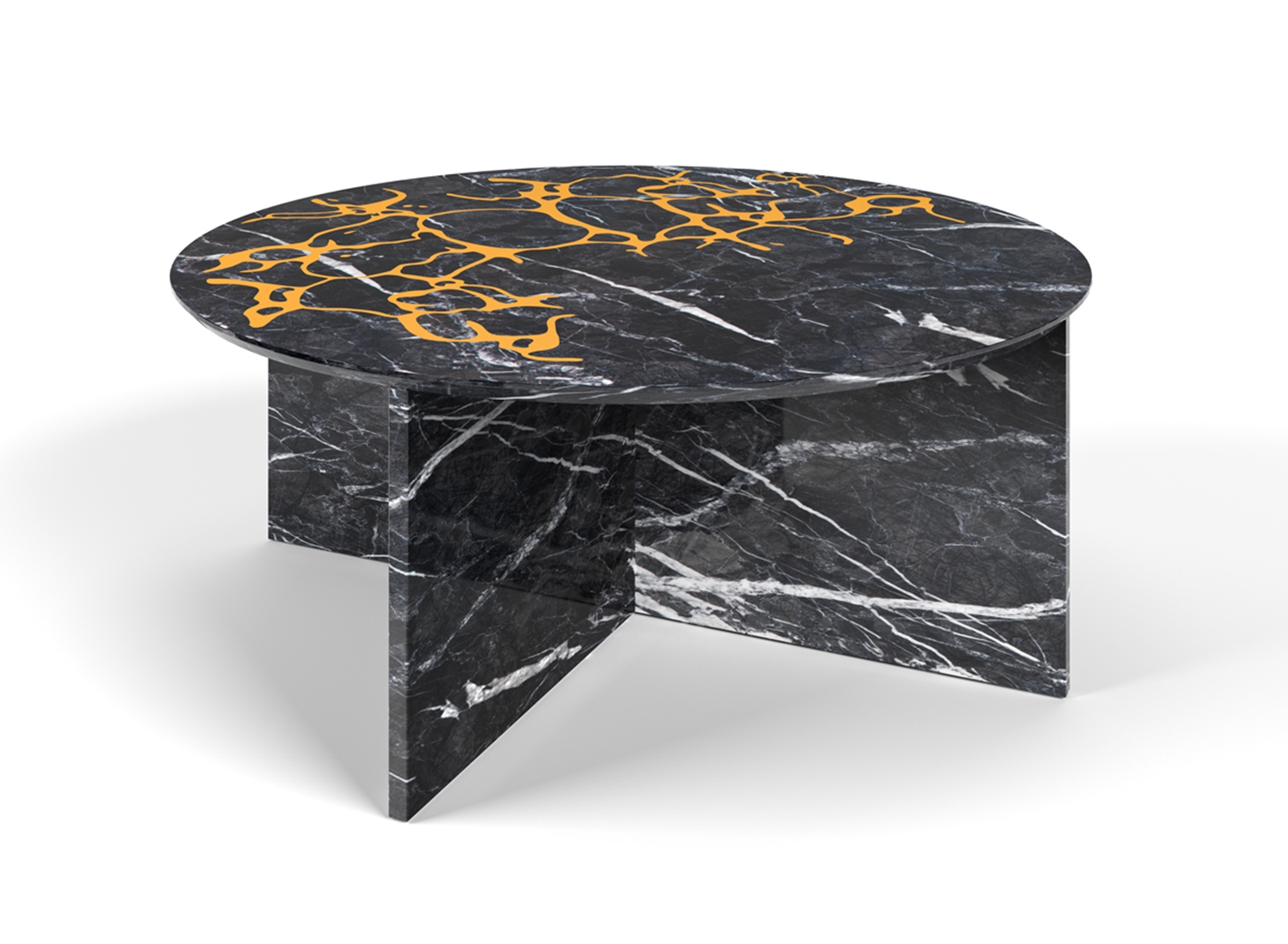 MARBLE MARBLING TABLE ROUND D100 GRI CARNICO 1