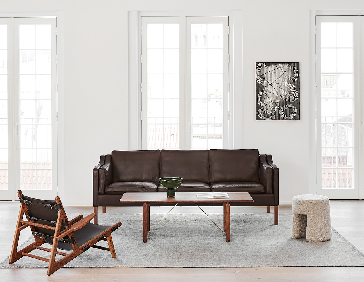 Mogensen 2213 organic Hunting Chair 2229 smokedoak black