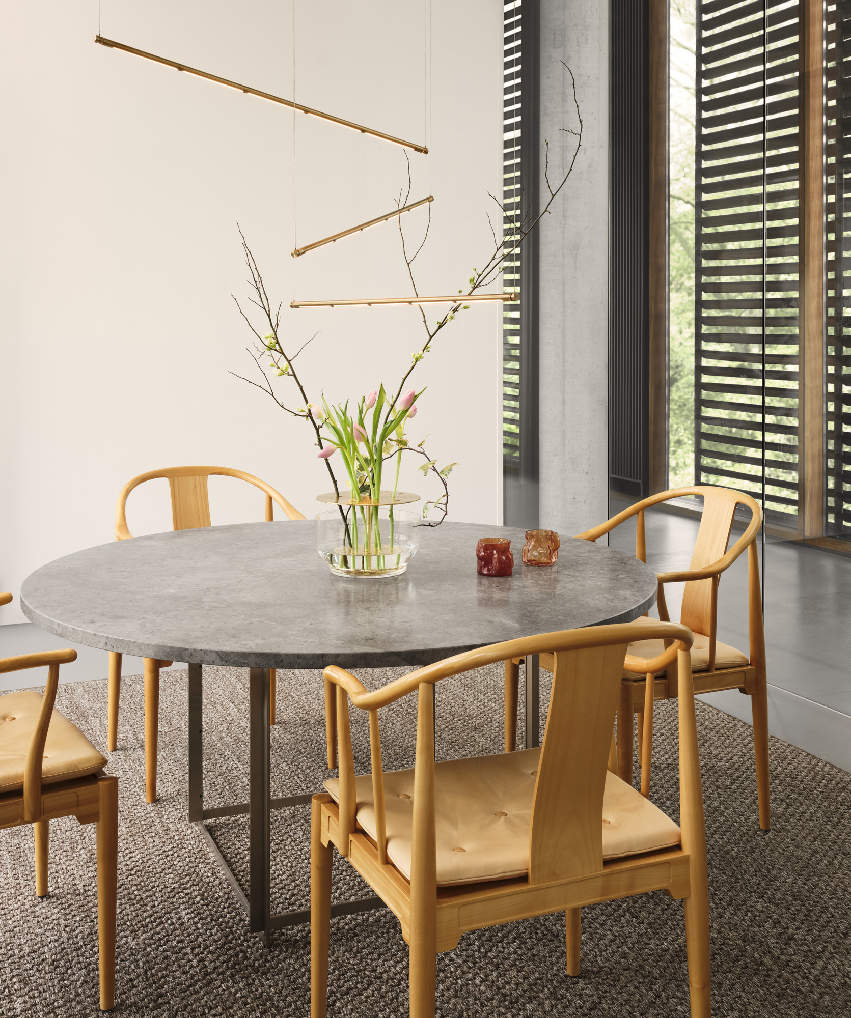 FH oneline pendant brass China Chair PK54 Table 01