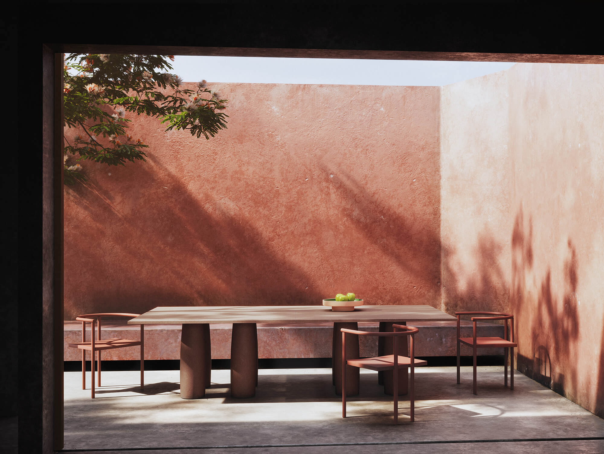 KCTL M20 055 1 Mario Bellini mesa cemento Marron