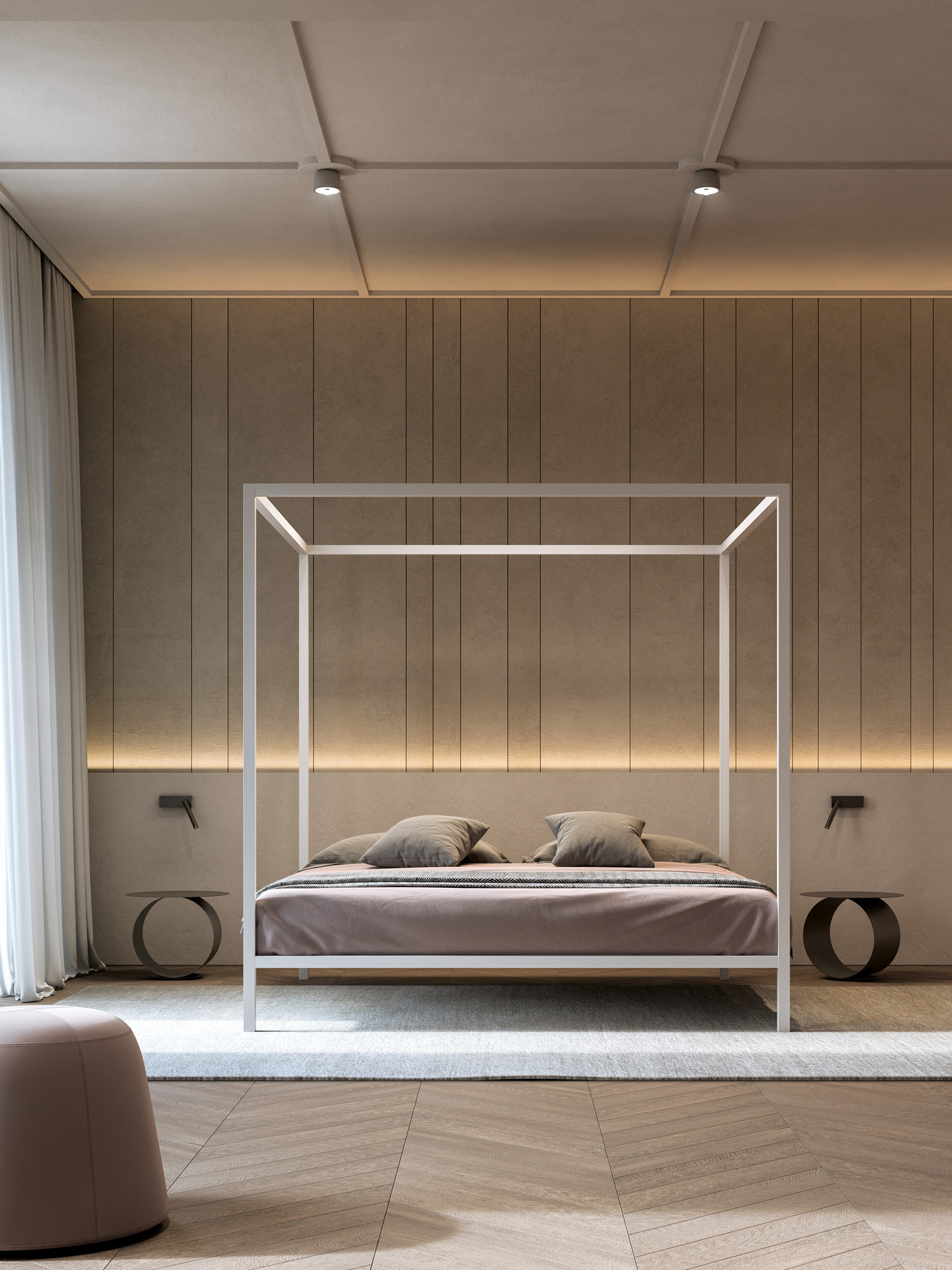 Aluminium bed metodo fuji pouf contract 23 mdfitalia 05