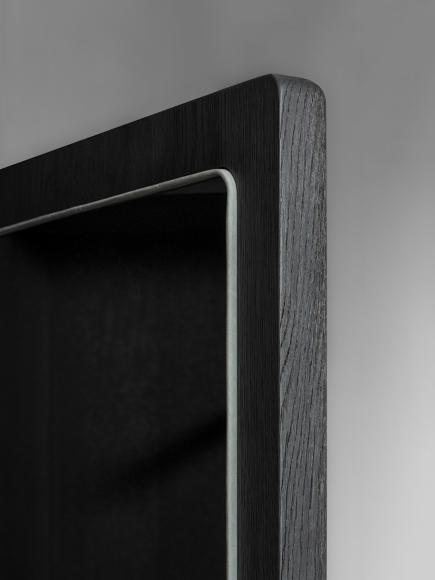 Van Rossum Kast wardrobe cabinet oak obsidian brushed leather cambridge blue 3